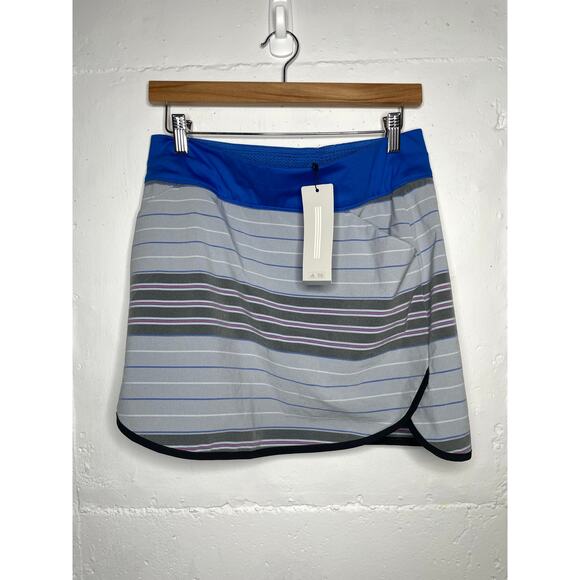 NEW Adidas Golf Rangewear Athletic Skort Womens Size Small Blue Gray Stripe - Picture 1 of 8